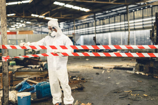 Professional Biohazard Cleanup technician working in Bodega Bay, CA